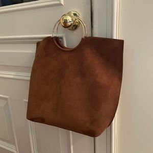 Caramel Suede Oversize Clutch